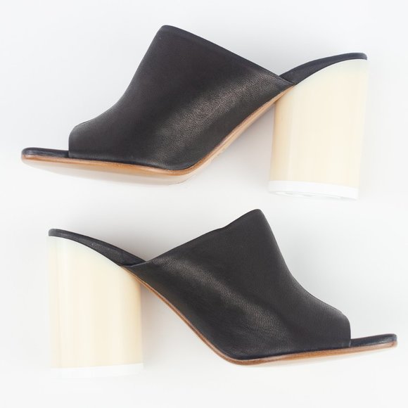 Leather Chunky Heeled Mules, MM6 MAISON MARGIELA - Picture 3 of 7